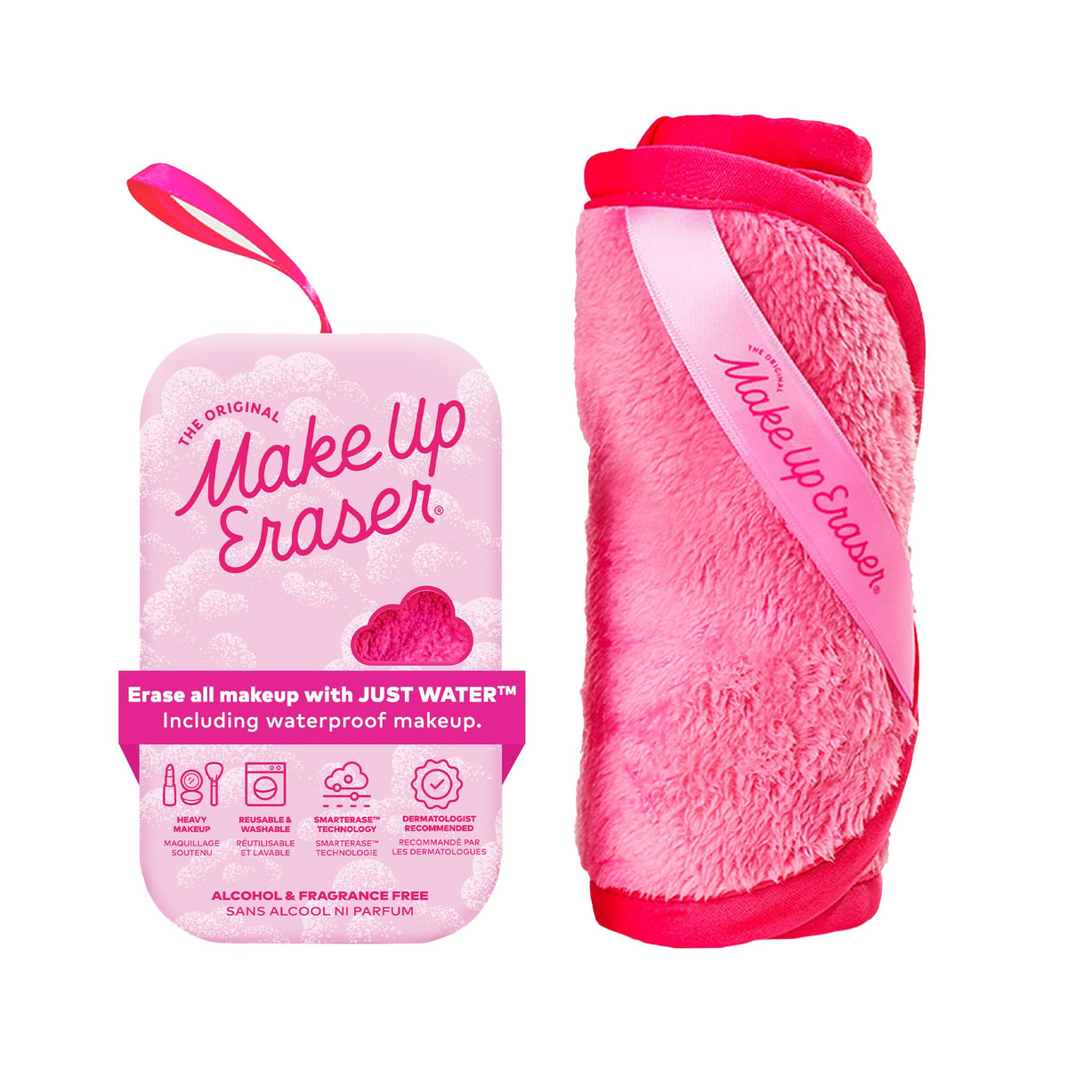 The Original MakeUp Eraser PRO, Effortlessly Remove All Makeup Using Only Water, Including Waterproof Mascara, Eyeliner, Foundation, Lipstick, Sunscreen,and More! Original Pink, 1ct.