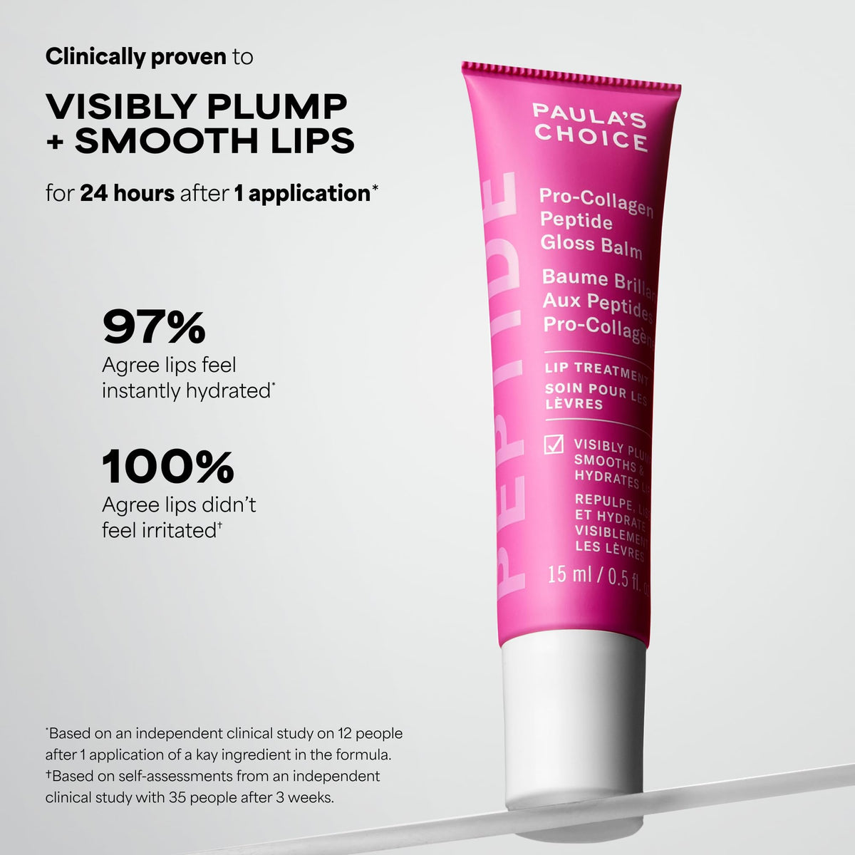 Paula's Choice Pro-Collagen Peptide Gloss Lip Balm, Sheer Pink, 0.5 Fl Oz