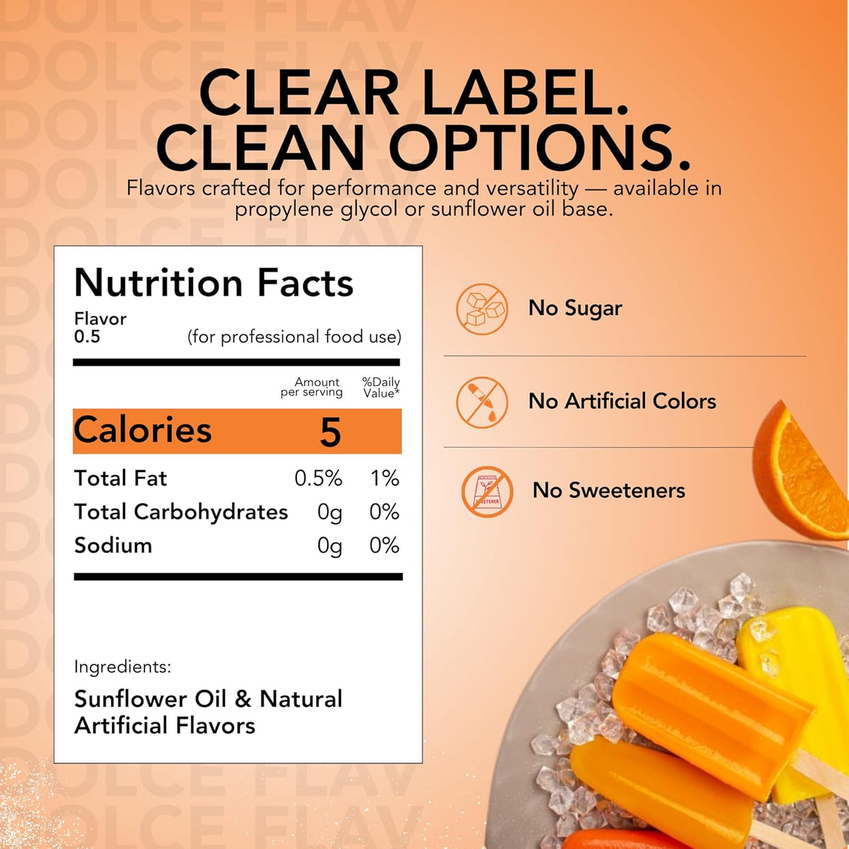 Dolce Flav Orange Creamsicle Extract - 2 Ounce Oil-Soluble Multipurpose Flavoring Ideal for Candy Making, Baking, Lip Balm, and Ice Cream - Perfect Kitchen Gift for Holidays