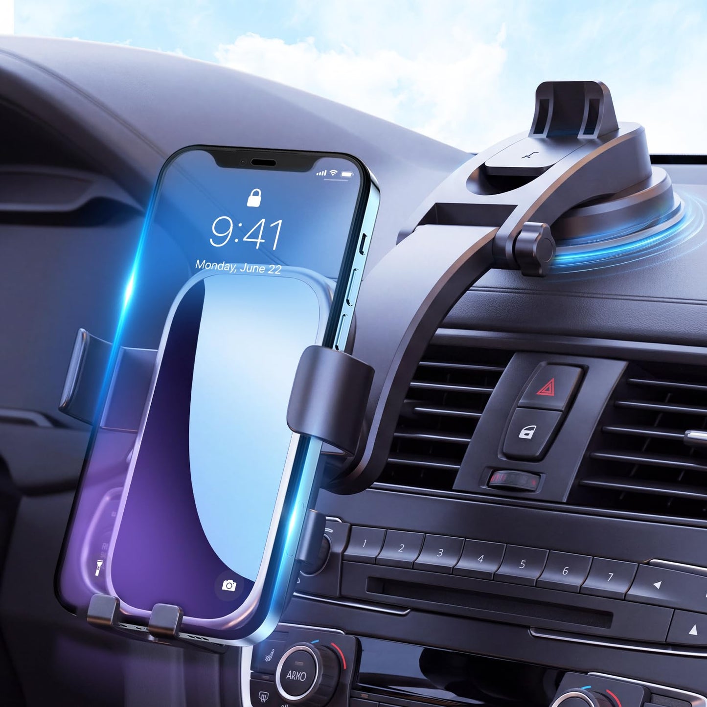 Seven Rivers Suction Cup Car Phone Mount for Dashboard and Windshield