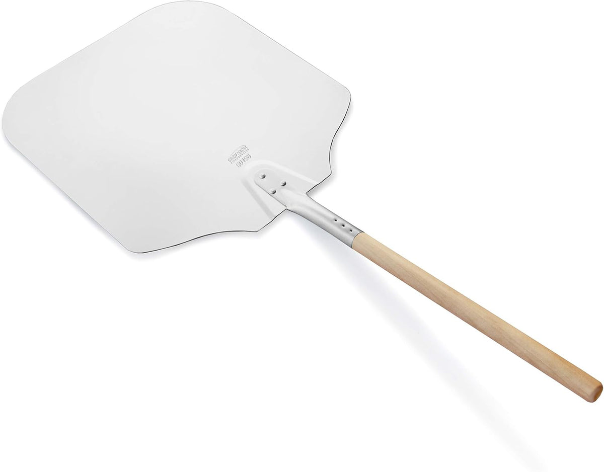 New Star Foodservice 50196 Aluminum Pizza Peel, Wooden Handle, 16 x 18 inch Blade, 36 inch overall