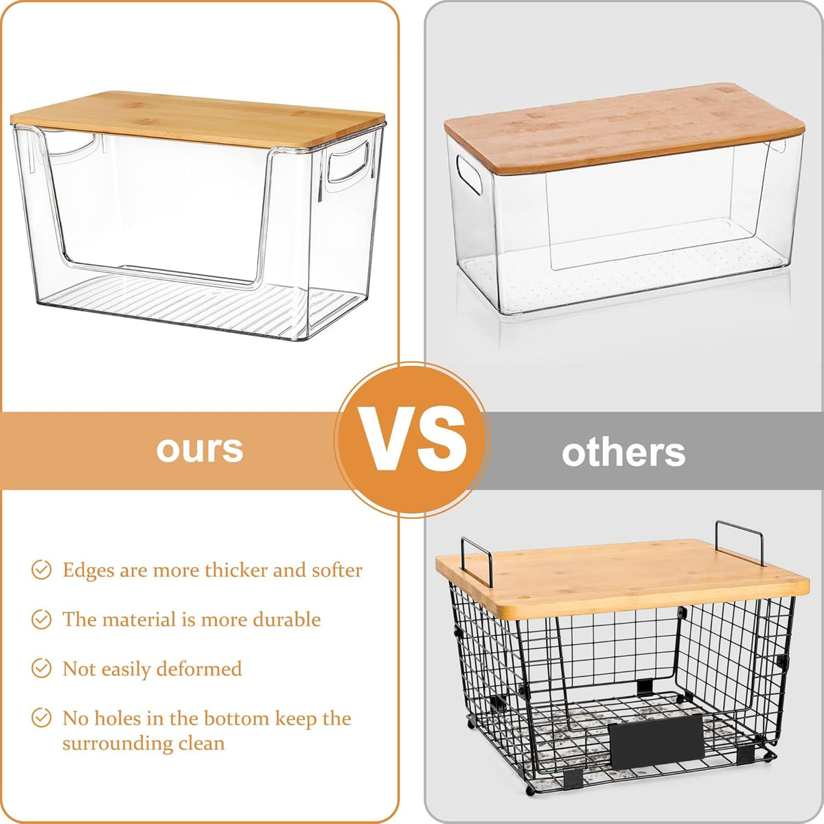 Pantry Organizers Storage, 2 Pack Onion and Potato Storage Bins Large Capacity Kitchen Counter Bins for Garlic, Fruit, Vegetable, Can Storage Countertop Organizer (12" x 7" x7")