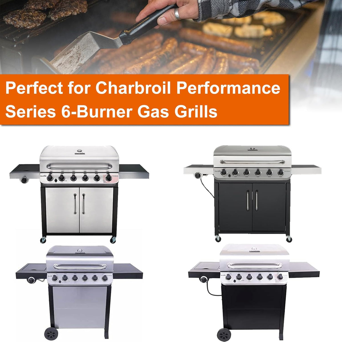 Full-Size Griddle Inserts for Charbroil Performance 6 Burner Grill, Flat Top Griddle for Charbroil Grill 463245917 463238218 463276517 466245917, 463347017, Replace for G470-0002-W1 G470-0003-W1