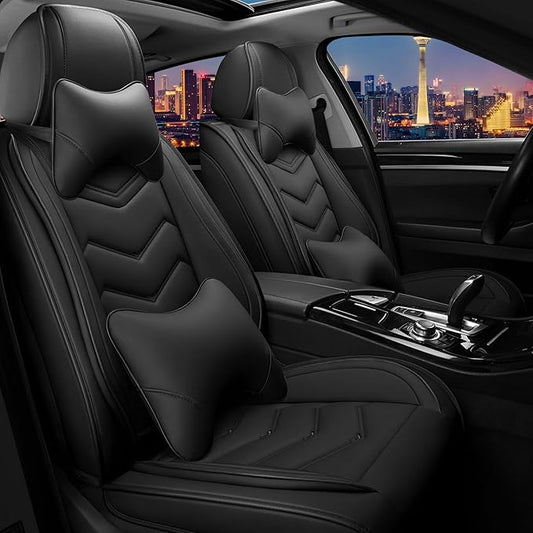 CTDS Car Seat Covers for Honda Accord 2000-2026, Stylish Sport Seat Cover, Premium Nappa Leather Car Seat Cover. Automobile Seat Covers Sets.(Luxury 2 Seats/Pure Black)