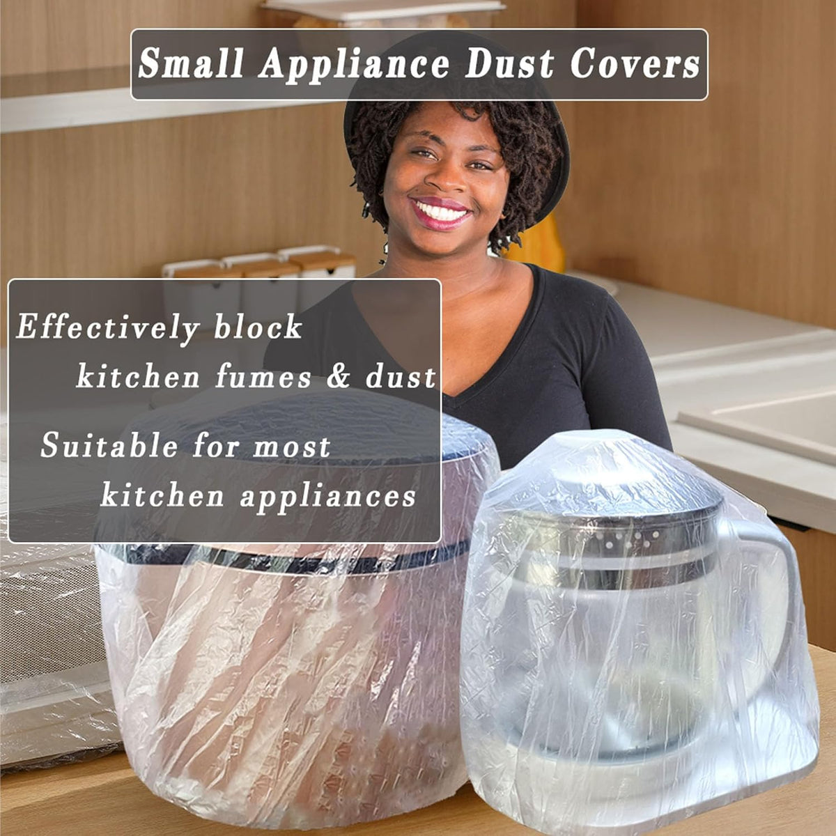 STAYWILD 30 PCS Kitchen Small Appliance Dust Covers,Disposable Thickened Plastic Cover for Air Fryer,Blender,Coffee Maker,Pressure Cooker & Slow Cooker