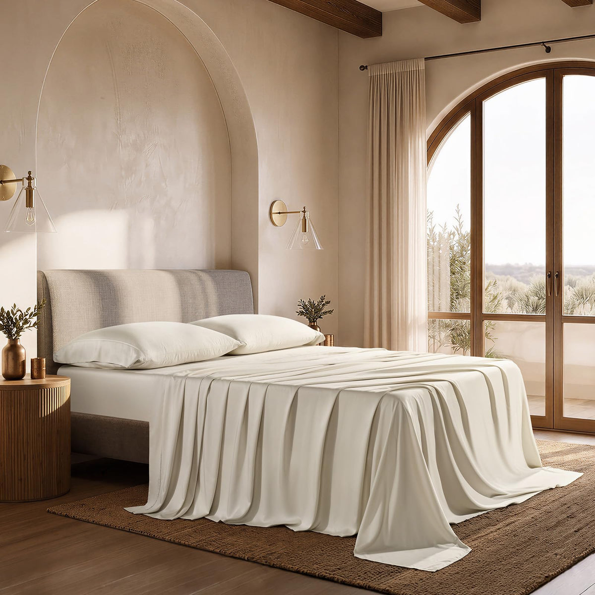 EverGrace Tencel™ Sheet Set, Breathable & Cooling, Queen, Bone