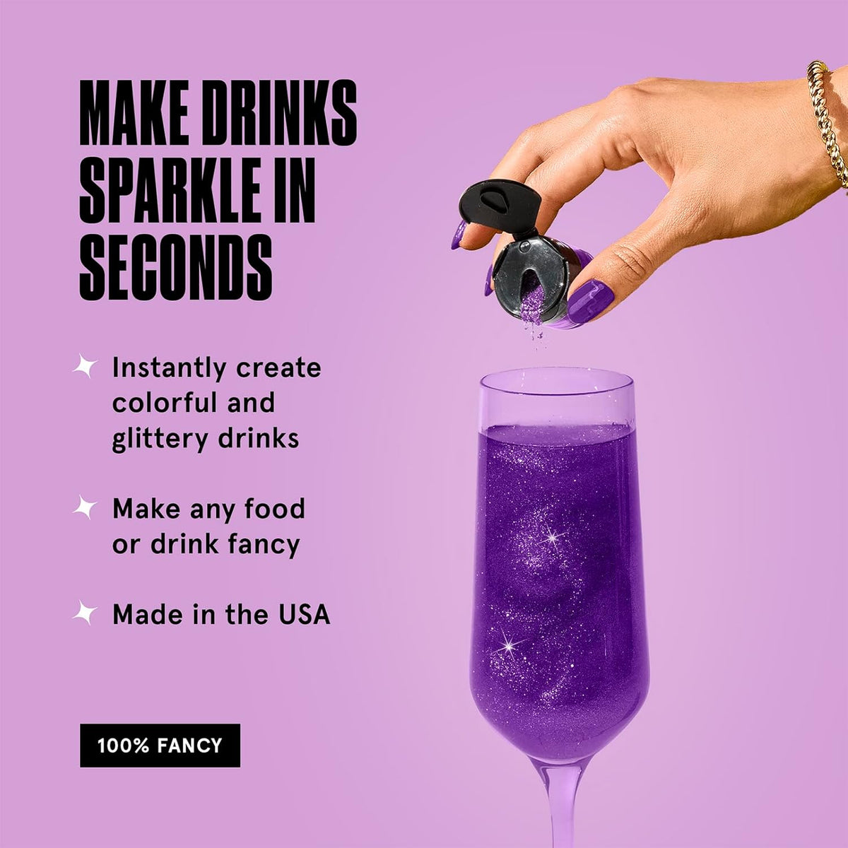 Fancy Sprinkles Halloween Amethyst Purple Premium Edible Glitter, 100% Edible Glitter for Sparkling Food & Drinks No Taste or Texture (4gm)