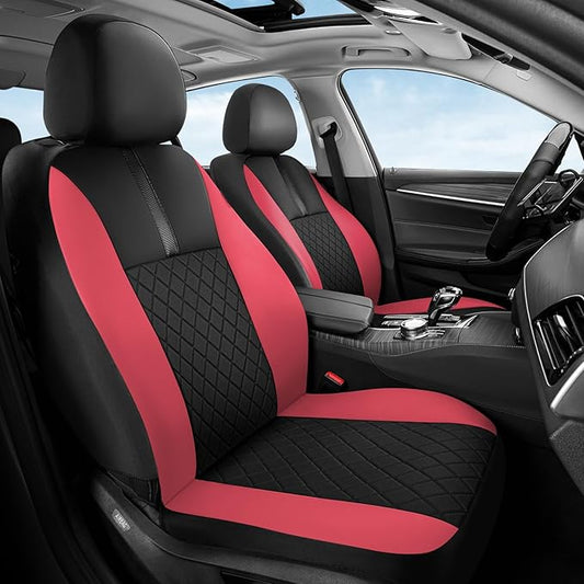 Coverado Car Seat Covers Full Set, Automotive Leather Seat Covers for Car，Universal Fit Front Back Seat Cover, Non-Slip Waterproof Breathable Car Seat Protector