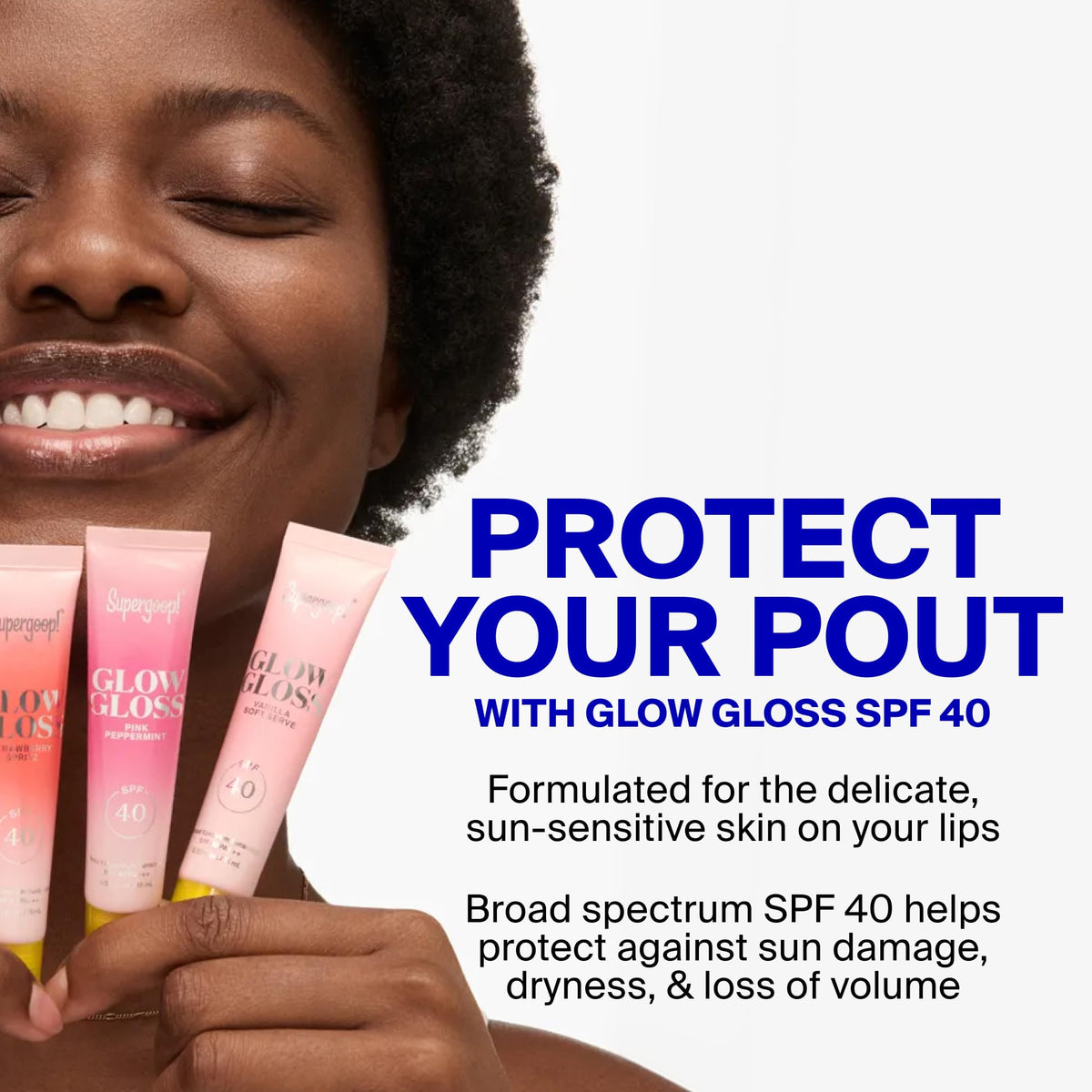 Supergoop! Glow Gloss SPF 40 Hydrating Lip Balm Vanilla Soft Serve .5 fl oz