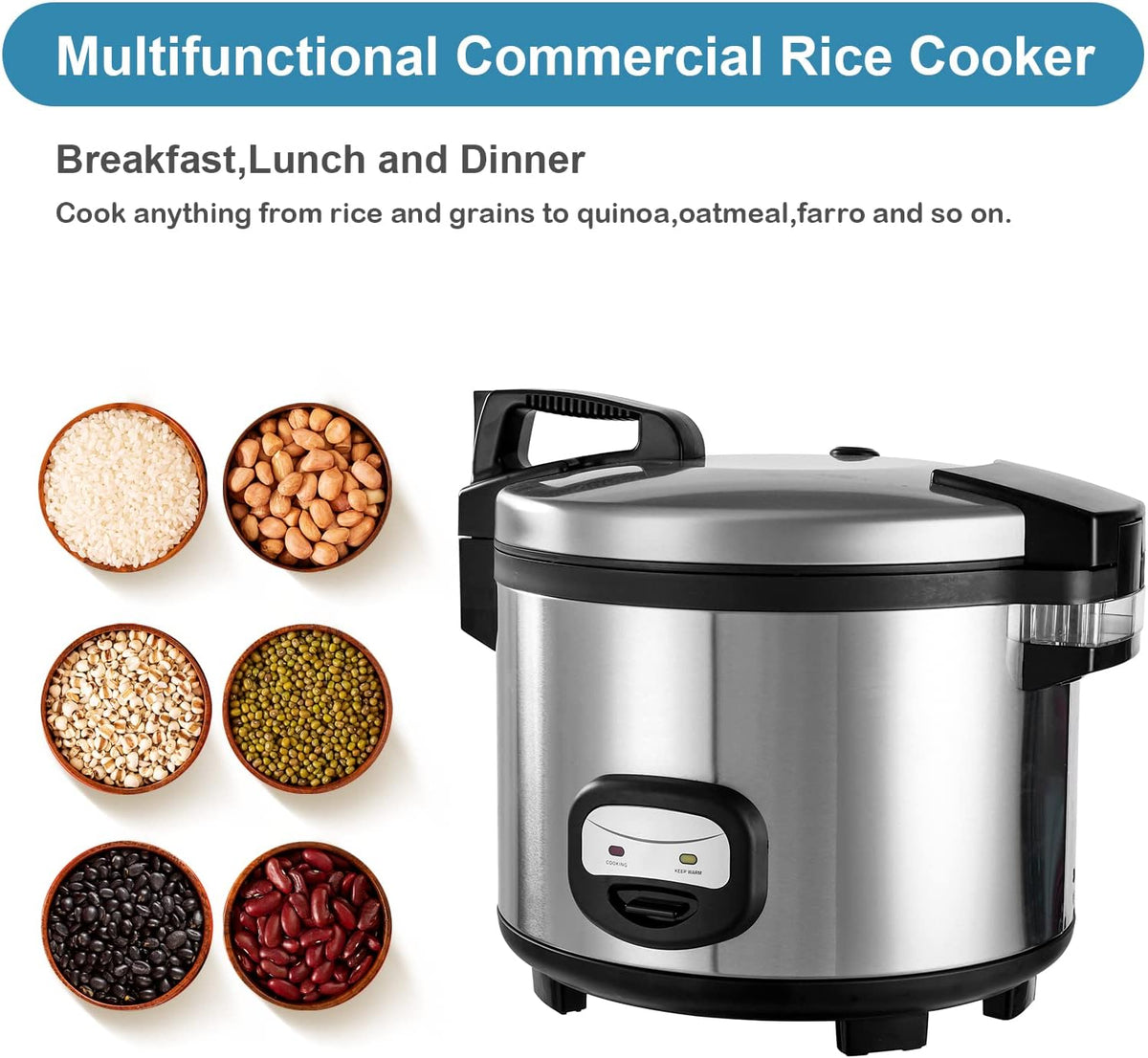 YBSVO 60-Cup (Cooked) Commercial Rice Cooker and Warmer