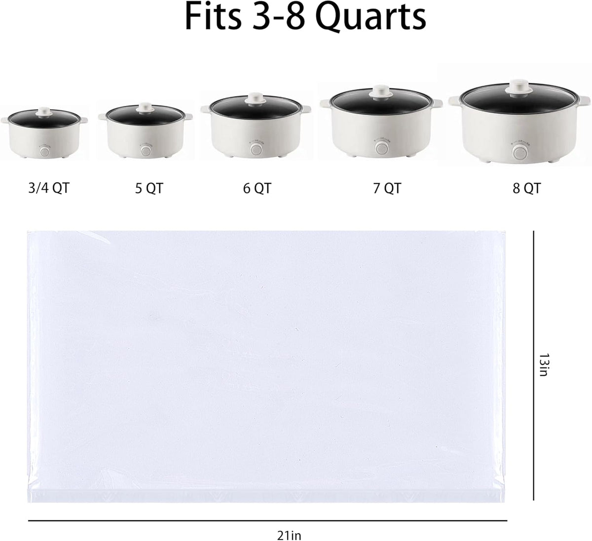 20 Pack Slow Cooker Liners for 3-8 Quart Crock Pot, 13"x 21" Large Size Disposable Oval Slow Cooker Bags, BPA-Free and Easy to Clean