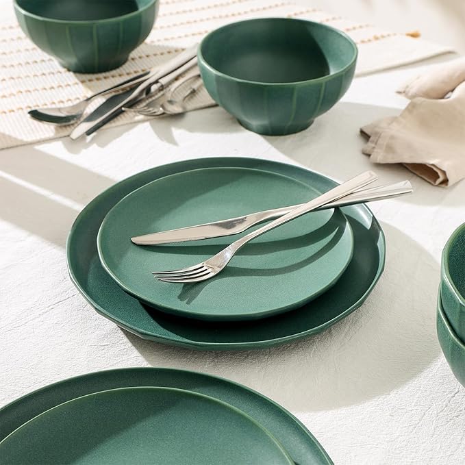 Stone Lain Rio 4-Piece Dinner Plate Set Stoneware, Green