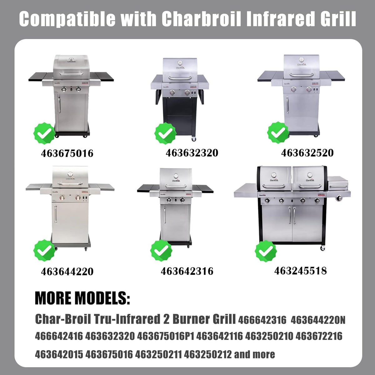 SafBbcue Full Size Griddle Inserts for Charbroil TRU-Infrared 463644220 463632320 463644220 Flat Top Griddle for Charbroil Grill Replacement Parts 463642316 466642416 G369-0030-W2, Carbon Steel