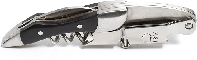 Prestige By Coutale Sommelier - The French Patented Spring-Loaded Double Lever Waiters Corkscrew and Wine Bottle Opener (Blackwood)