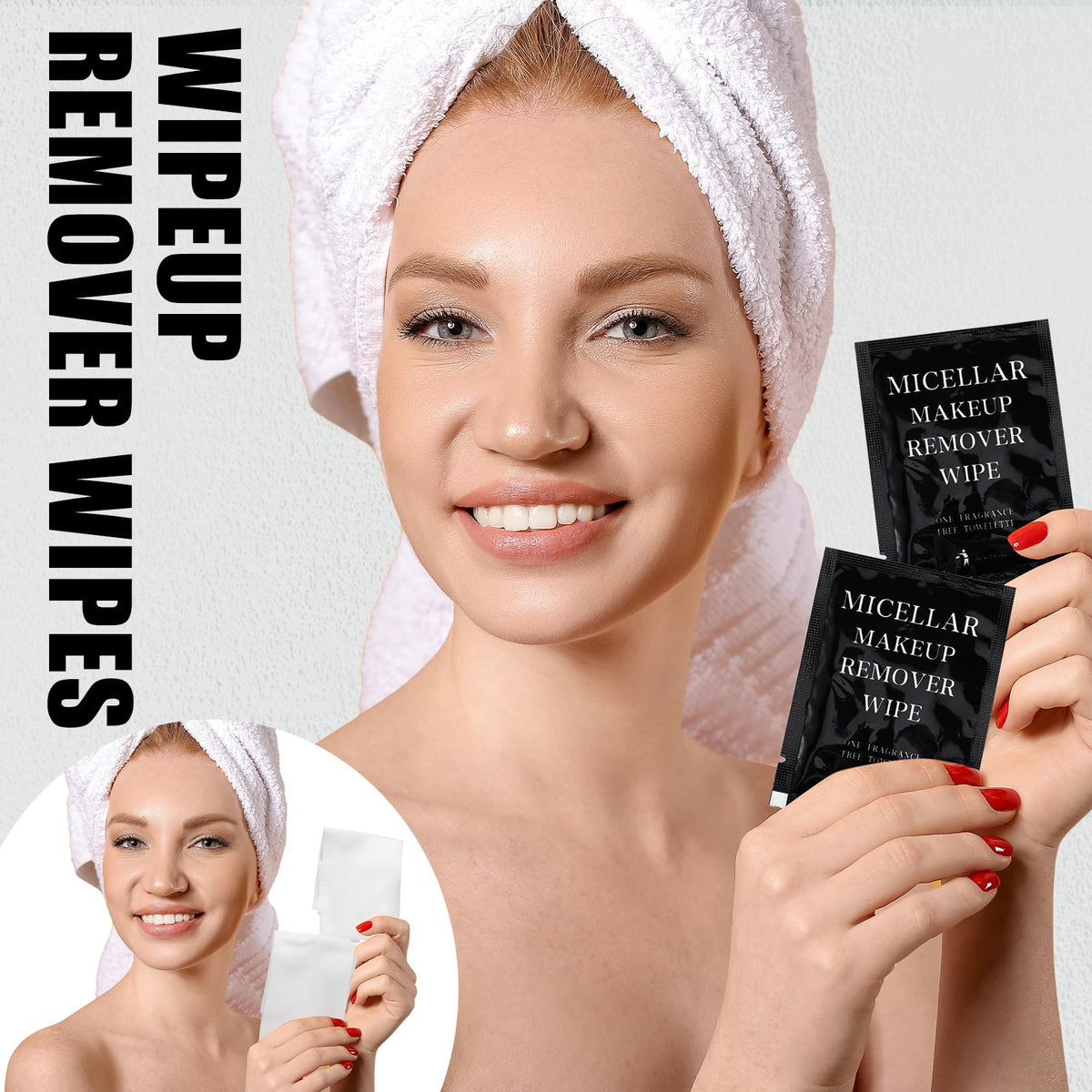 Ctosree 150 Pcs Makeup Wipes Individually Wrapped Disposable,Black