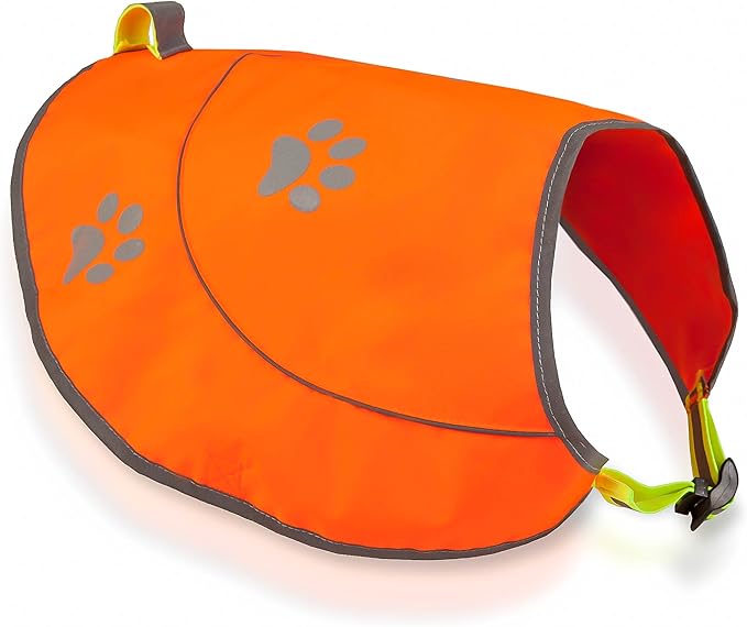 Dog Reflective Vest - Comfortable Jacket Safety Hunting, High Visibility for Dogs with Elastic Straps and Clasp Closure- Orange, Large