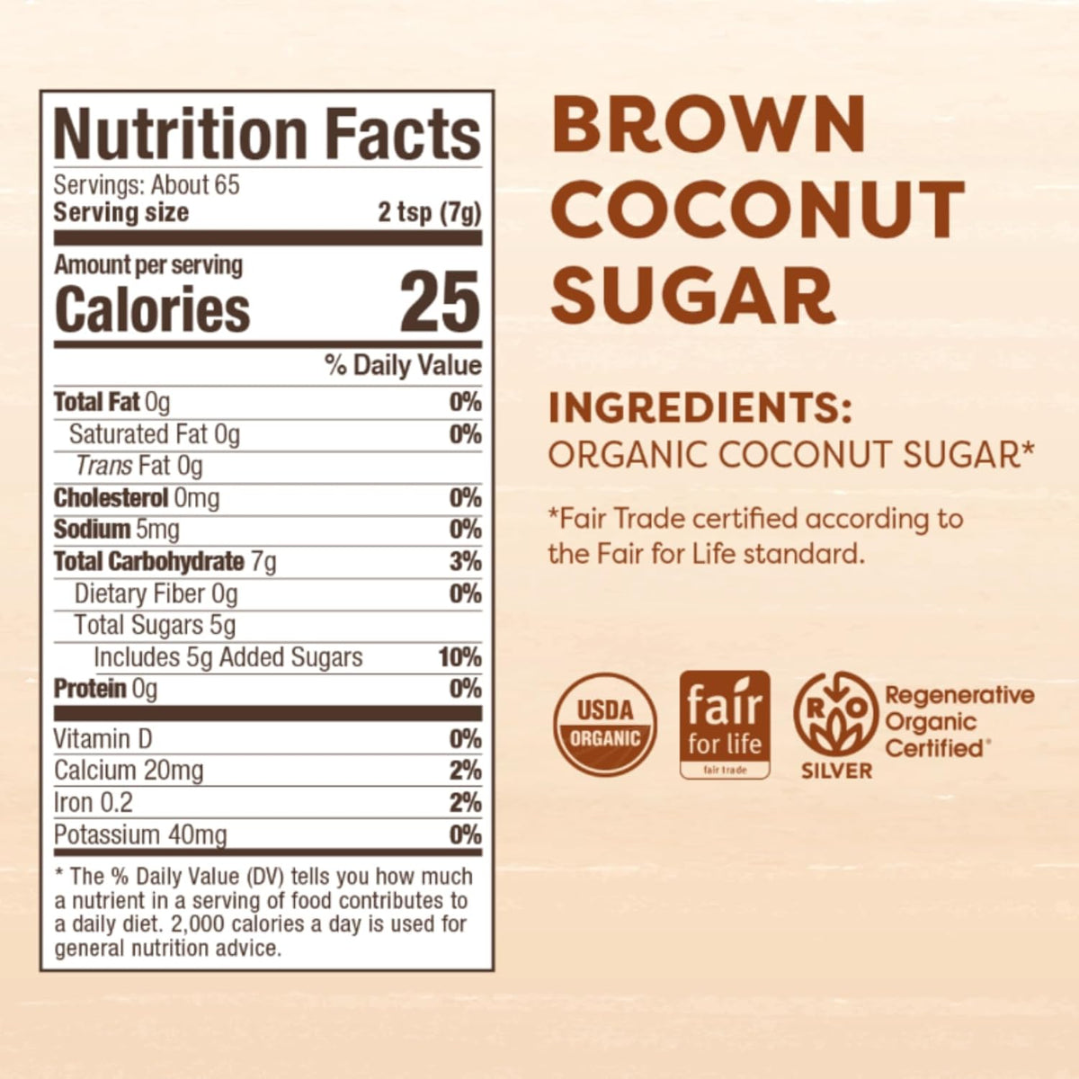 Big Tree Farms Organic Brown Coconut Sugar - Coconut Palm Sugar, Unrefined, Fine Crystals, Cane Sugar Replacement, Coconut Blossom Nectar, Vegan, Perfect for Baking - 1 Pound (Pack of 1)