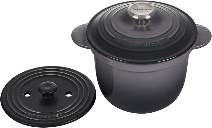 Le Creuset Enameled Cast Iron Rice Pot with Lid & Stoneware Insert, 2.25 qt., Oyster