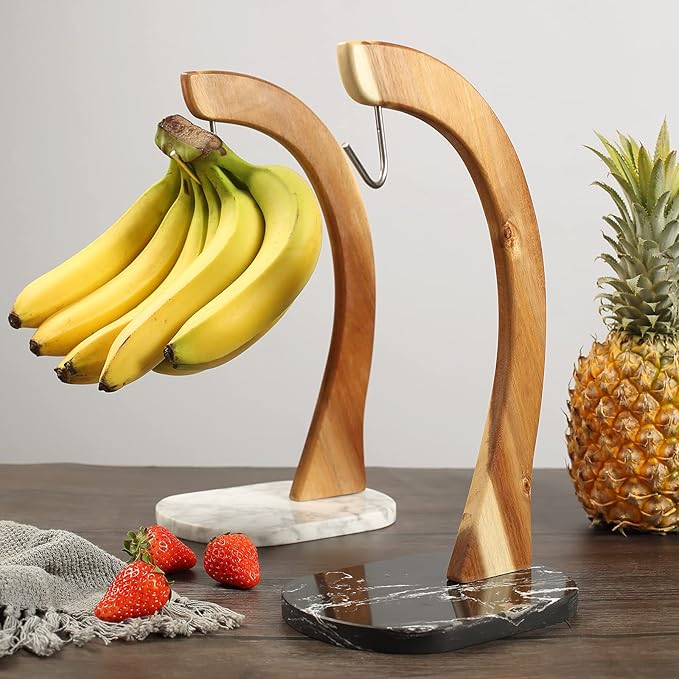 Everous Banana Hanger - Modern Banana Holder Tree Stand with Non-Slip Marble Base