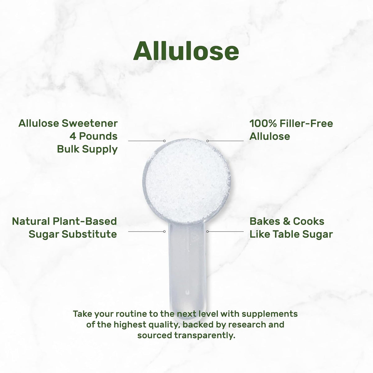 Allulose Sweetener 4 Pounds – Natural Sugar Substitutes, No Aftertaste – Keto Friendly, Vegan, Zero Net Carb, Zero Calorie – Great for Cooking & Baking