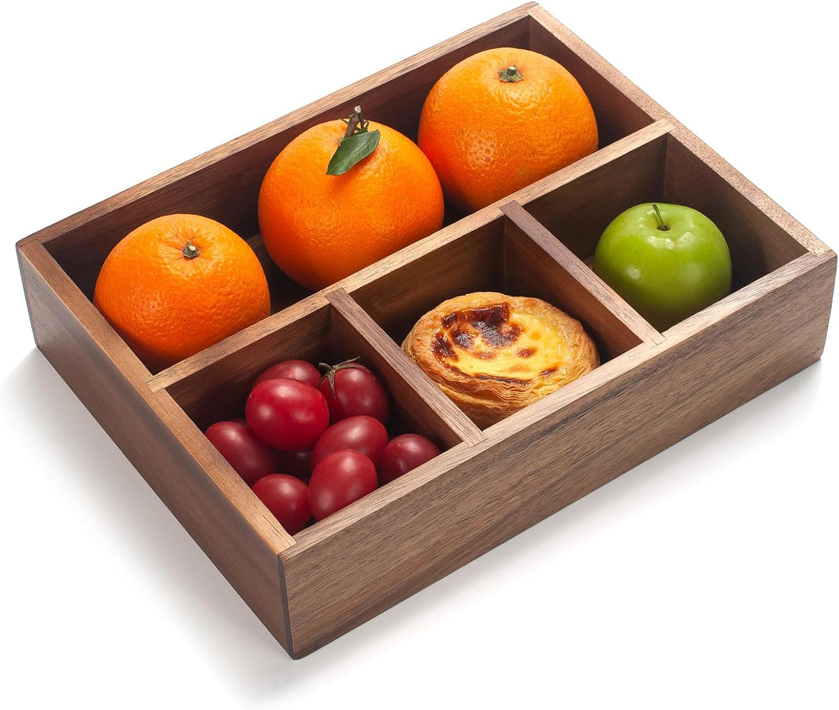 Tea Bag Holder, Acacia Wood Tea Bag Storage Organizer, Tea Candy Basket, Sugar Packet Organizer, Coffee Station Condiment Organizer