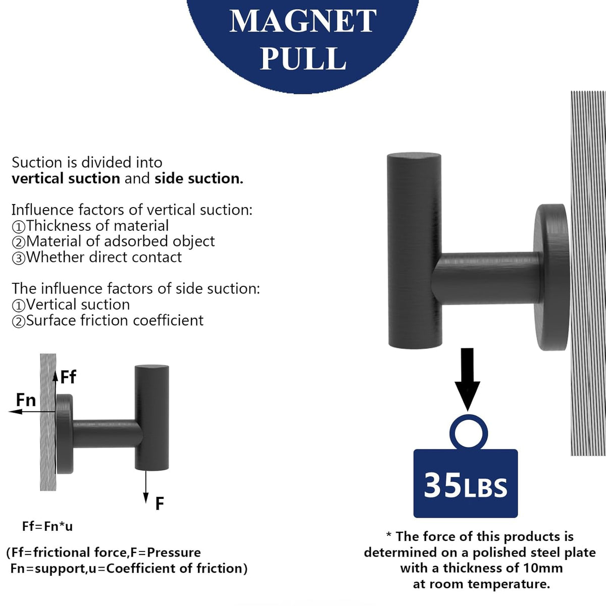 Magnetic Hooks Coat Magnet Hooks for Hanging,Magnetic Hooks Heavy Duty with Rare Earth Neodymium for Pot Holder,Grill,Refrigerator,Home,Kitchen,Workplace or Office.Pack of 4,Black