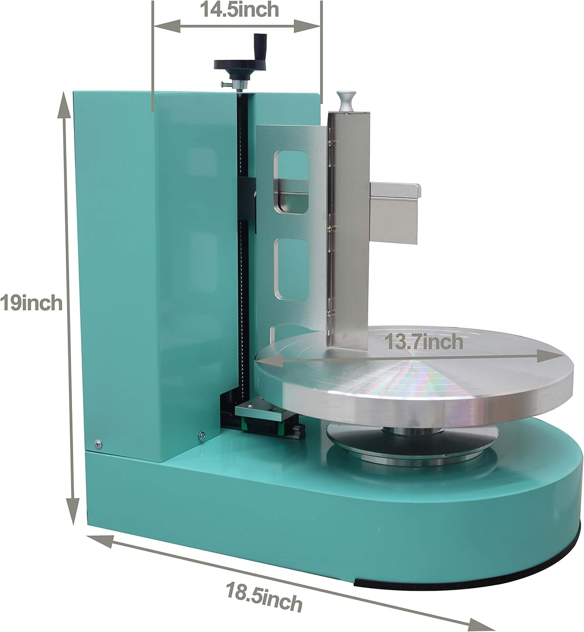 TECHTONGDA Cake Decorating Coating Machine Cream Spreading Automatic Frosting Turntable with Graduated Scraper 60-320RPM Rotating Speed for 4-12inch Cakes Green