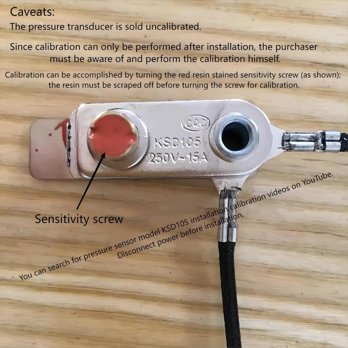 Generic Pressure Sensor or Pressure Switch KSD105 250V 15A for electric pressure cookers