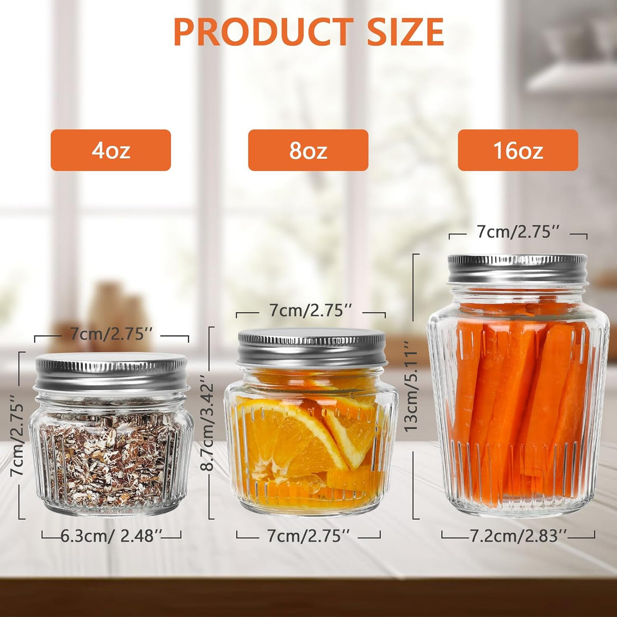 Cehomi Glass Mason Jars with Lids - 8 oz Vintage Canning Jars, Pickling Jars for Jelly, Jam, Honey, Pickles, Spice, Essential Preserver for Home Storage and Gifting 6 Pack