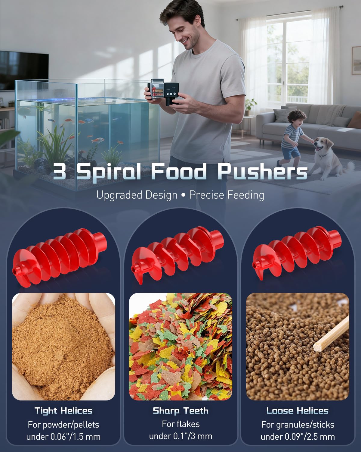 Pawfly Aquarium Automatic Fish Feeder 200/450 mL Auto Fish Food Dispenser