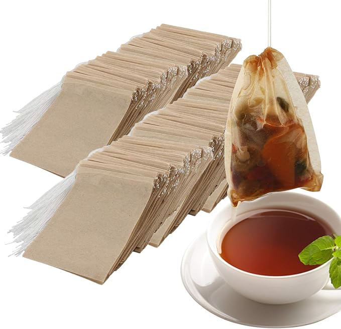 NEPAK 600 Pcs Disposable Tea Bags with Drawstring,Tea Filter Bags,Empty Tea Bags for Loose Leaf Tea(2.36 x 3.15 inch)