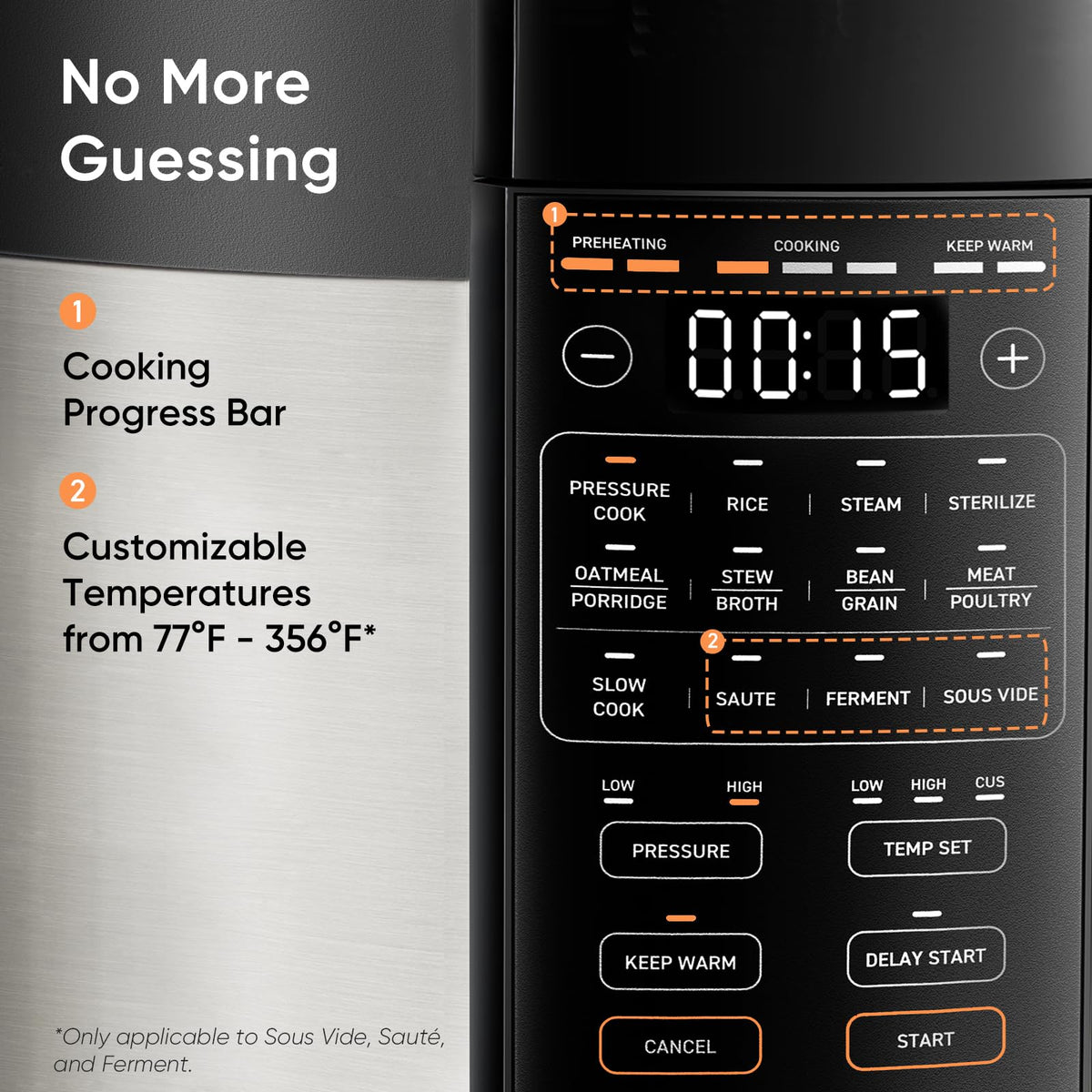 Cosori Pressure Cooker 6QT, 9-in-1, Ceramic Coating Pot, 12 Safety Features