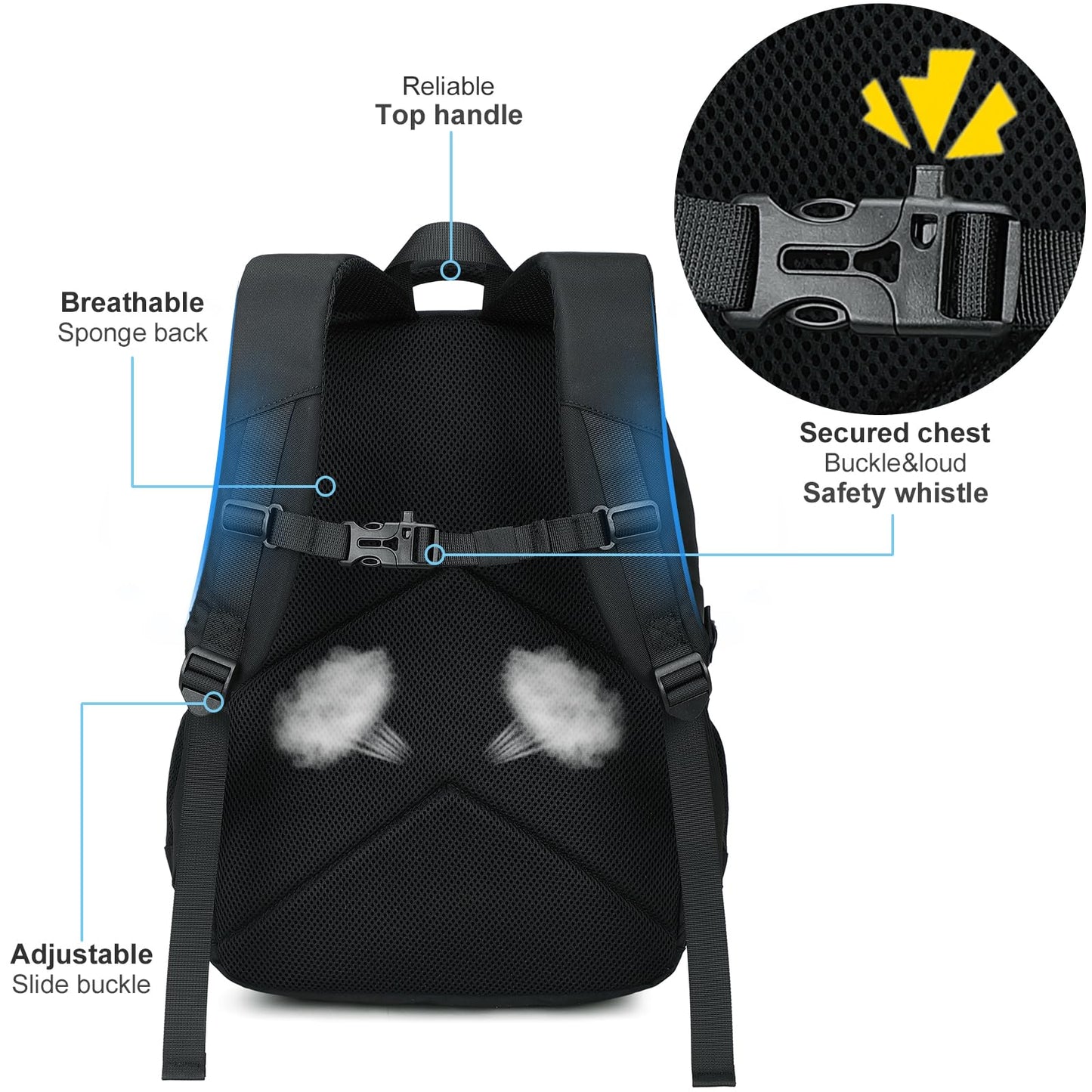 Bluboon Kids Backpack Boys Camo Bookbag Teens Elementary School Bag Daypack Travel Back Pack Middle school (Black-900)