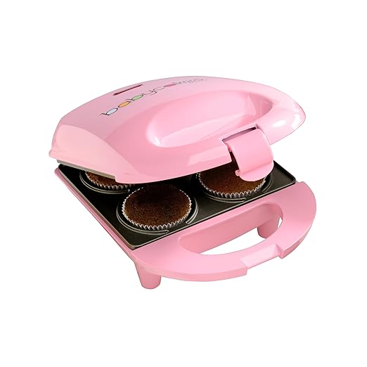 Babycakes Mini Cupcake Maker by Select Brands - Cupcake Iron for Birthdays, Parties & More - Features Non-Stick Coating - Cupcake Machine for Kitchen Appliances - 4 Mini Cupcakes