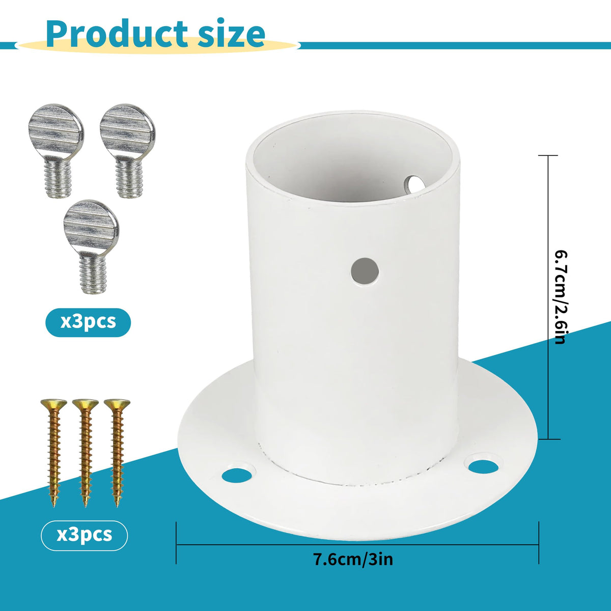Metal Fence Pole Mount Adapter for Smart Bird Feeder Durable, Weather-Proof Post Mount Base Bird-Feeder with 6 Screws Easy Installation