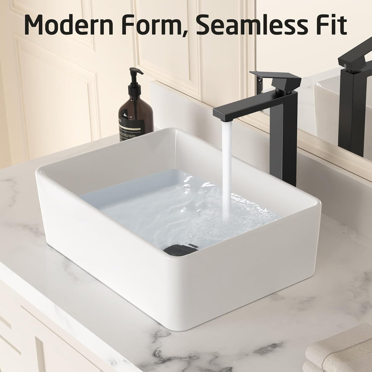 KES Bathroom Faucet Black Vessel Sink Faucet cUPC Certified, Single Hole Tall Bathroom Faucet Stainless Steel, L3156BLFF12-BK