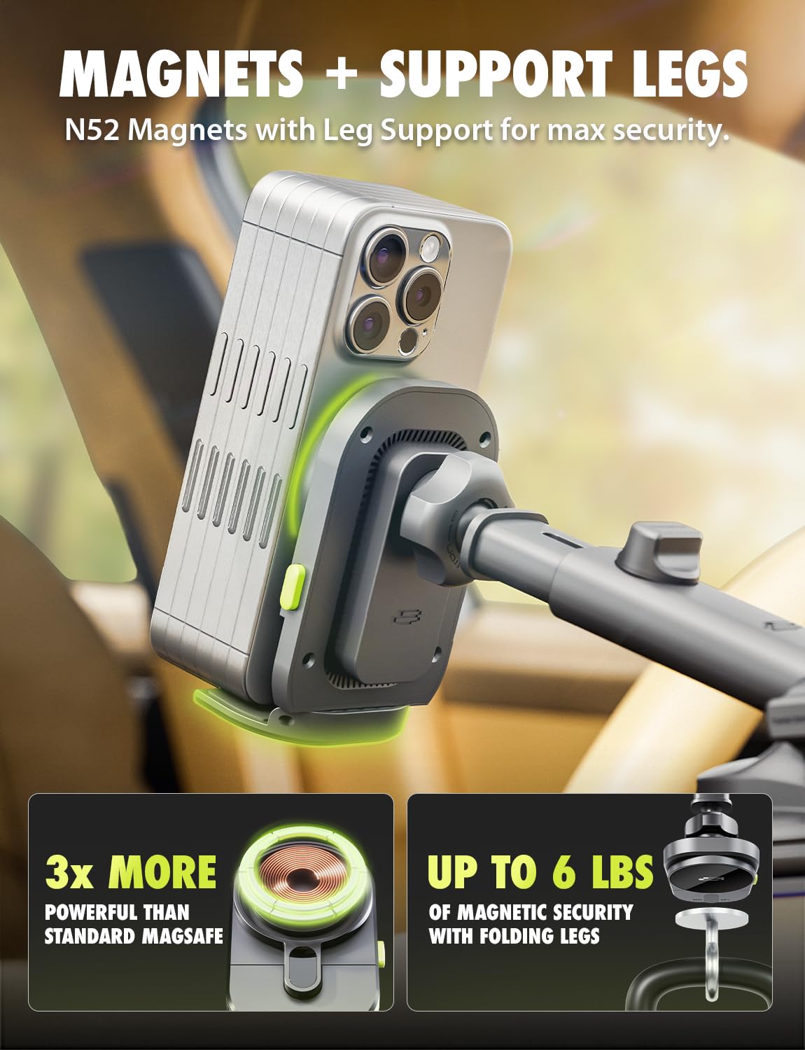 Extendable MagAlign Car Phone Mount by Bracketron