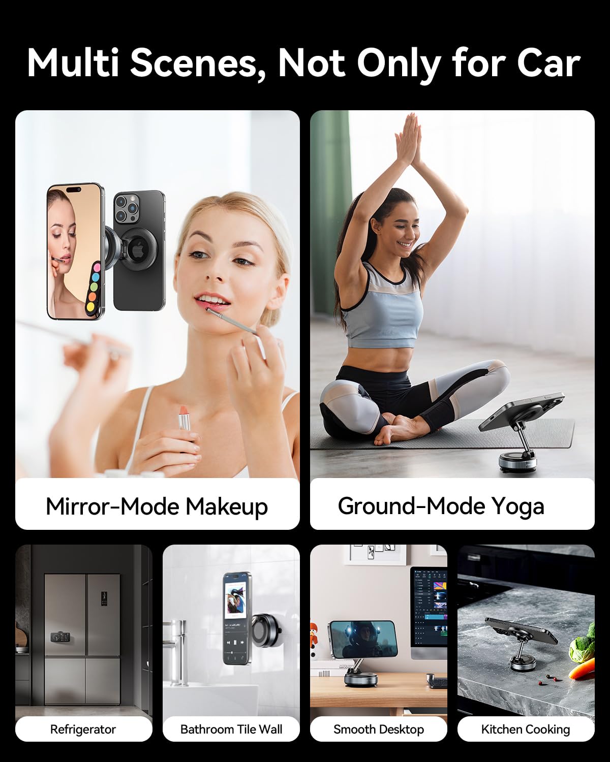 MRGLAS 2026 Upgraded for MagSafe Vacuum Car Phone Mount, 2800gf Strong Magnetic Phone Holders for Your Car, 360° Adjustable 98LBS Suction Cup Car Mount, Car & Truck Accessory for iPhone 12–17 Pro Max
