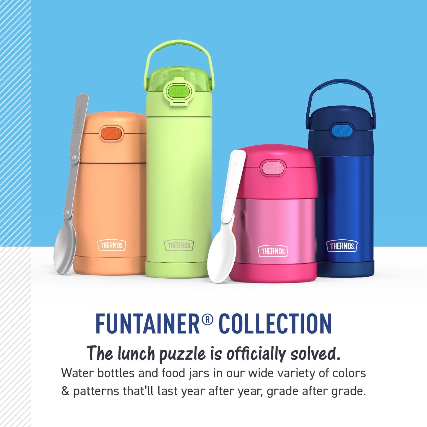THERMOS FUNTAINER Water Bottle with Spout, 16oz, Black Matte