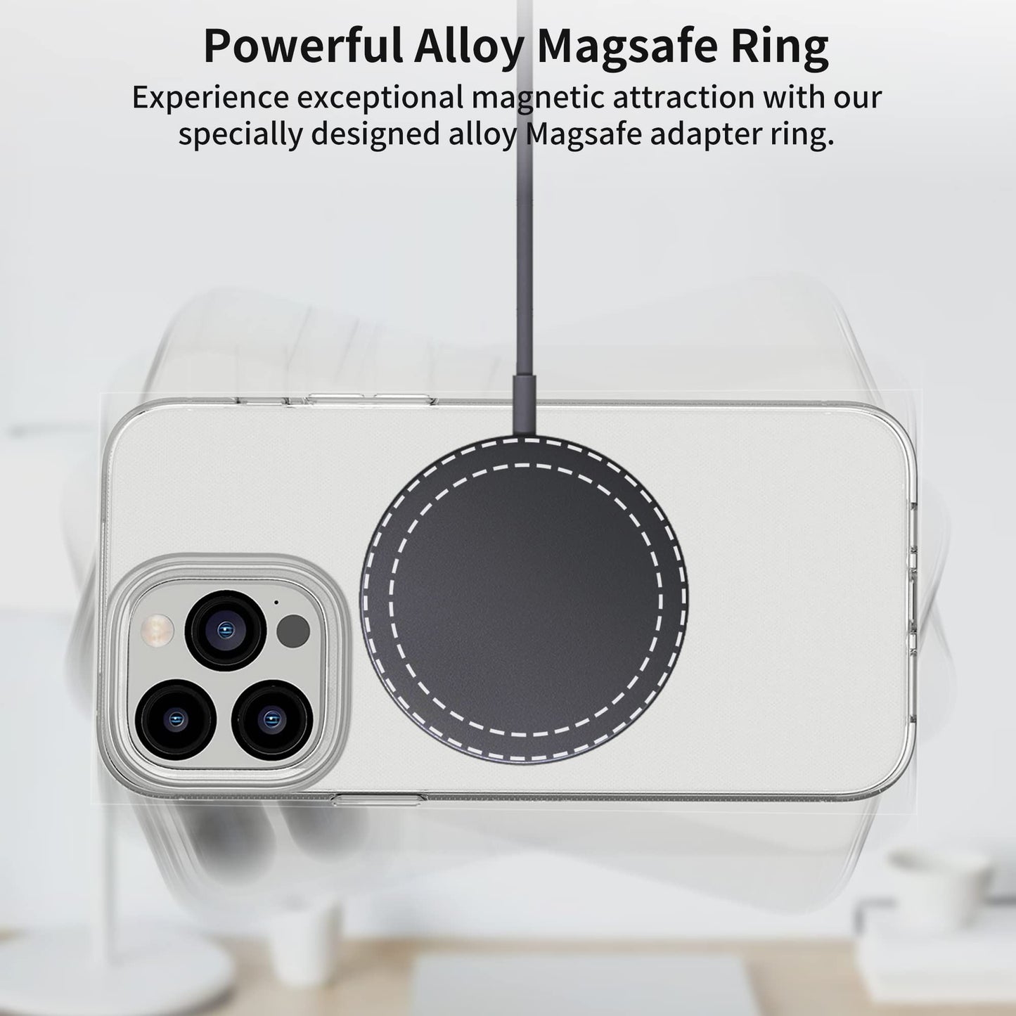 Aothey Universal Metal Rings Compatible with Magsafe Sticker,Magnetic Ring for Phone Cases & Wireless Charging, 6 Pack (2 Black,2 White & 2 Silver)