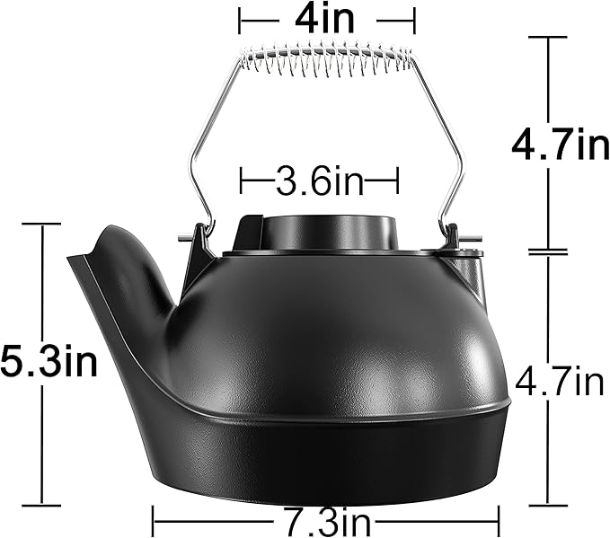 Fire Beauty Humidifying Iron Kettle，Stove Humidifier，Wood Stove Kettle，Cast Iron，Chrome handle
