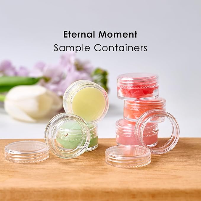 50 Pack 5 Gram 0.17OZ Clear Plastic Containers with Transparent Lids, Small Round Cosmetic Jars Makeup Travel Containers Jar for Cream, Bead, Eye Shadow, Samples, Lotions, Powders, Lip Gloss