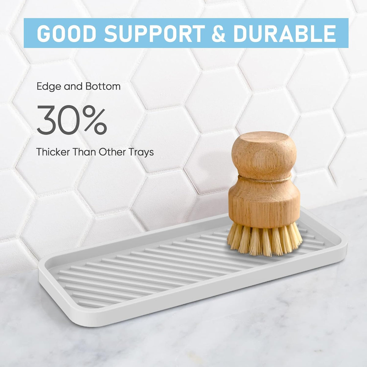 EG-SIPRO Silicone Sponge Holder, Kitchen Sink Organizer Tray, Sponge Caddy for Bathroom Counter, Dish Soap Holder, Scrubber, Soap Dispenser, Scouring Pad