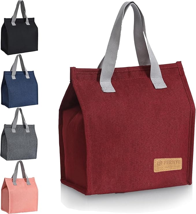 Lunch Bag for Women/Men,Waterproof Reusable Portable Lunch Tote,Lunch Box Bag.Thermal Cooler Bag Ideal for Work/Party/l/Travel/Picnic(Light Red)
