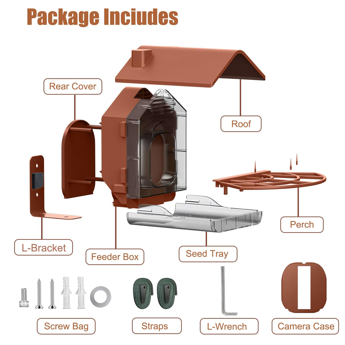 Zivif Smart Bird Feeder for Ring Stick Up Camera Case (Camera Not Included)