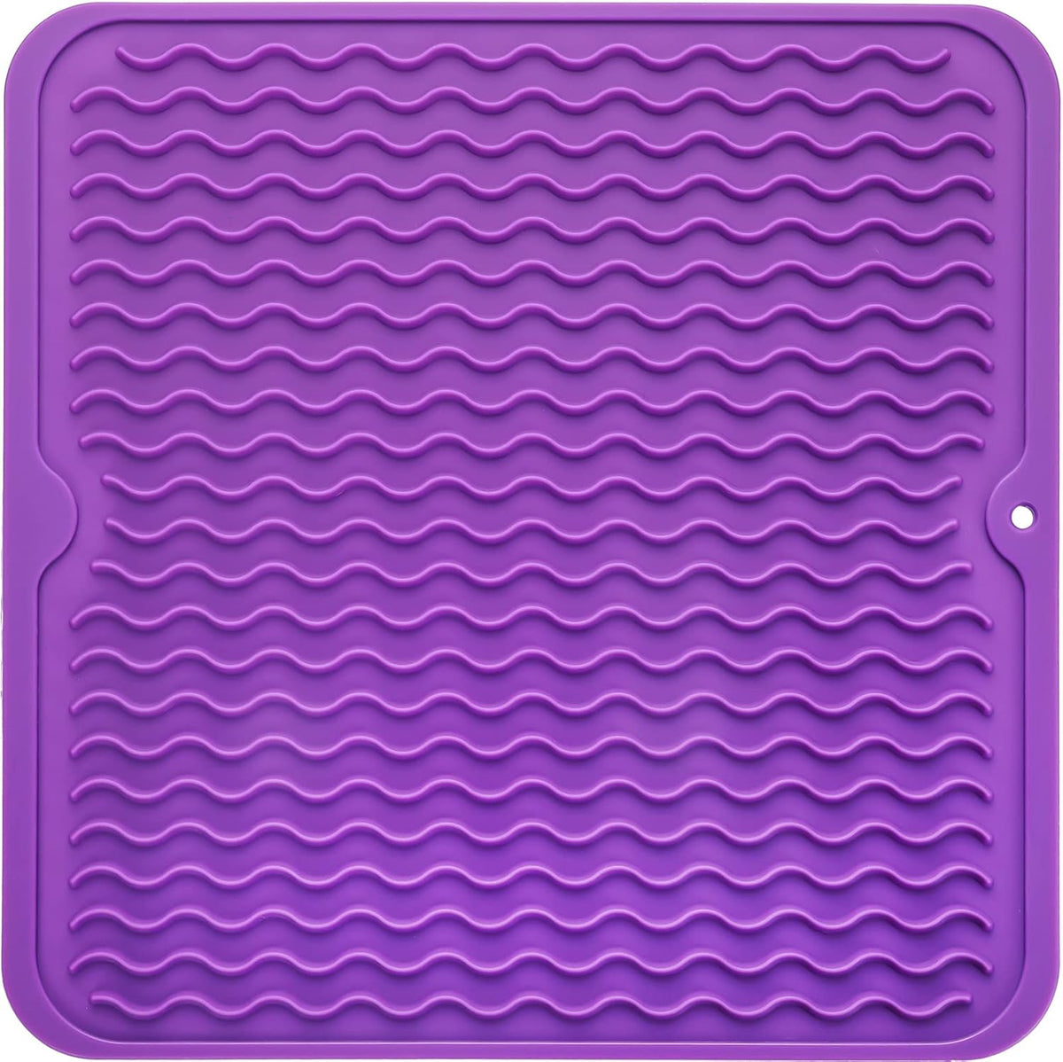 Silicone Dish Drying Mat for Multiple Usage,Easy clean,Eco-friendly,Heat-resistant Silicone Mat for Kitchen Counter or Sink,Refrigerator or Drawer liner Purple M 12 inches x 12 inches