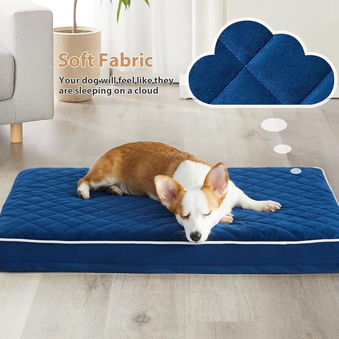 WNPETHOME Orthopedic Dog Bed for Crate, Waterproof Extra Large Dogs Bed with Removable Washable Cover, Multi-Needle Quilting Dogs Crate Beds