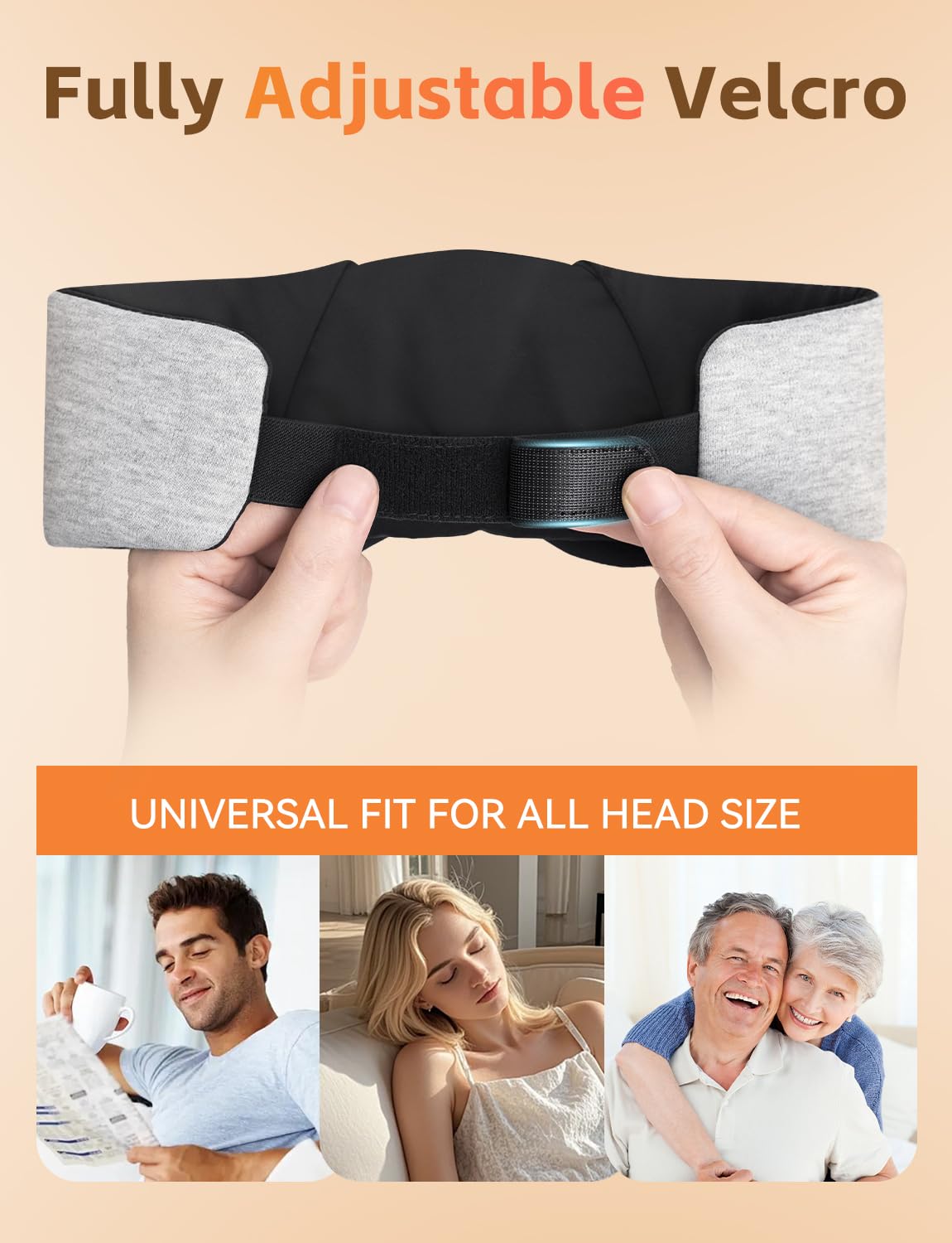 Sleep Headphones Bluetooth 6.0 Sleep Mask for Side Sleepers, 20H Playtime