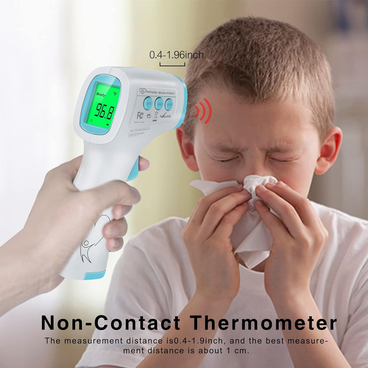 Digital Thermometer for Adults and Kids, No Touch Forehead Thermometer for Baby, 2 in 1 Body Surface Mode Infrared Thermometer with Fever Alarm and Instant Accuracy Readings