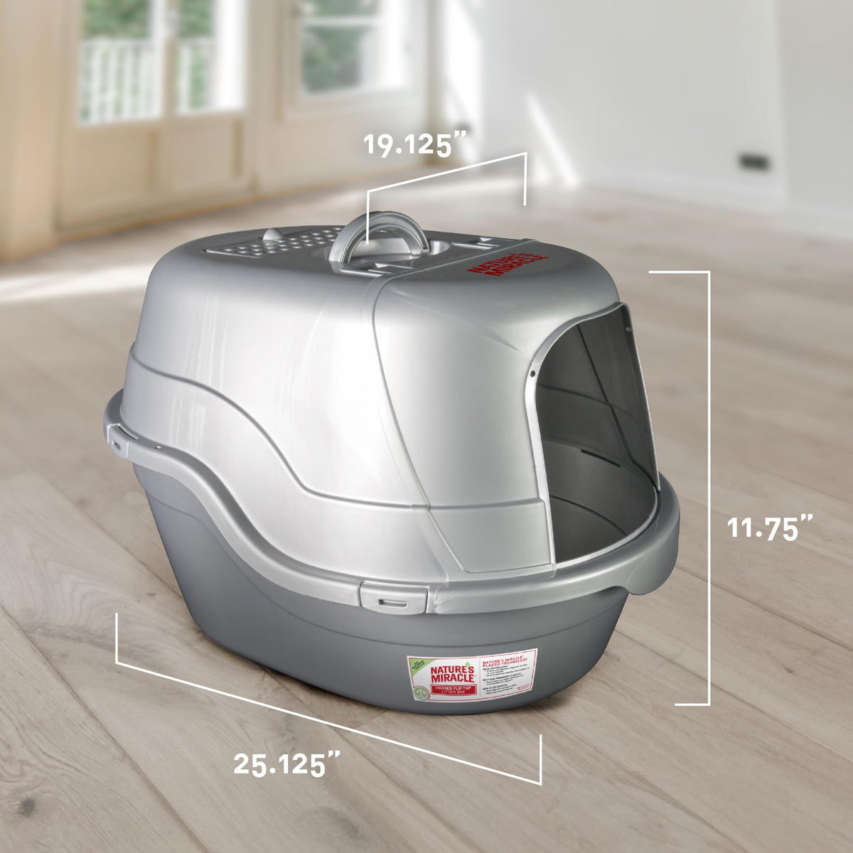 Nature's Miracle Hooded Flip Top Cat Litter Box with Charcoal Filter